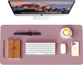 Dual Sided Leather Desk Pad (31.5 X 15.7"), Office Waterproof Desk Mat, PU Mouse Pad, Desk Protector Cover, Desk Writing Mat for Office/Home/Work/Cubicle (Purple/Pink)